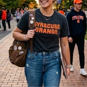 Syracuse Orange Short Sleeve Graphic Tee - Dark Gray with Orange